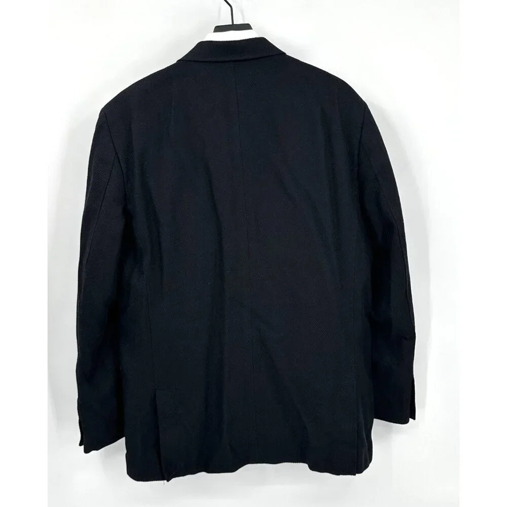 JOSEPH ABBOUD jacket blazer sport coat black LARGE linen cotton business casual
